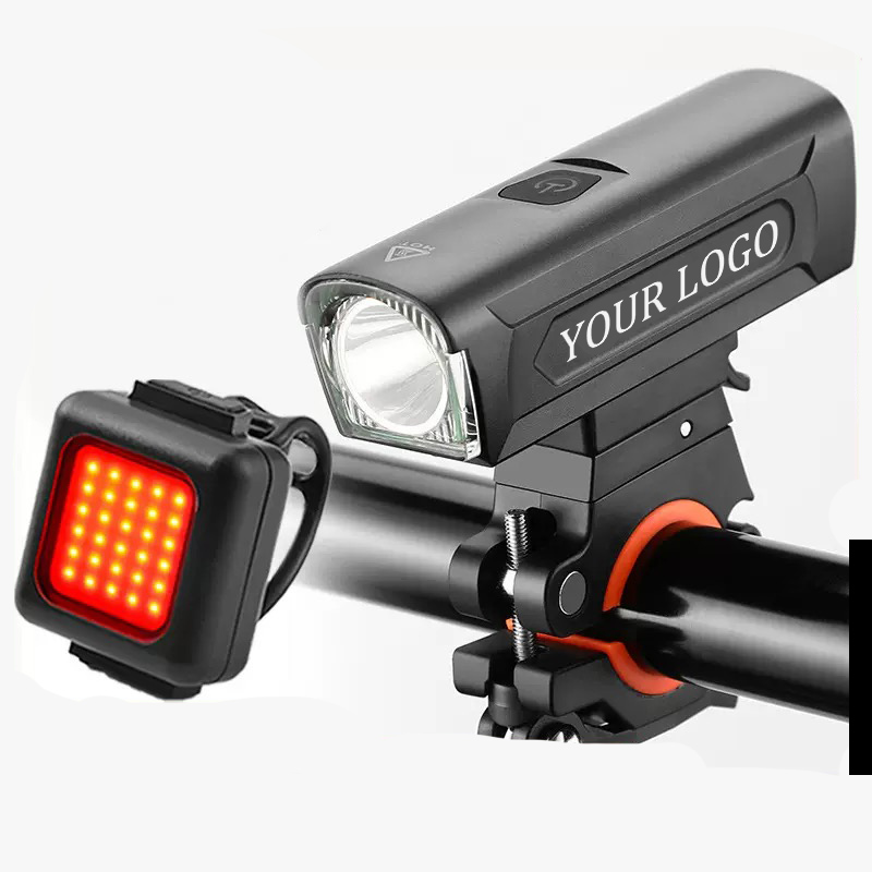 LED Fahrradbeleuchtung Set vorne und hinten als Werbeartikel bedrucken lassen - Fahrradlicht personalisiert